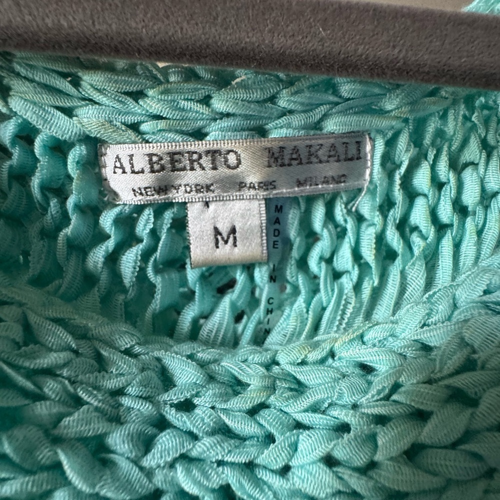 Alberto Makali aqua blue Fringe Sweater - Picture 3 of 7